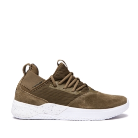 Supra Mens TITANIUM Olive/white Low Top Shoes | CA-12611